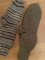 Strick Socken zwei Paar handgestrickt Wolle gemustert