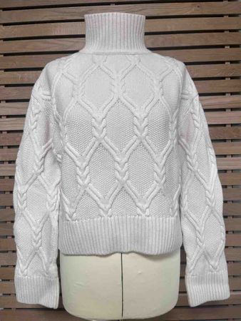 Collectif mon Amour Merino Zopfmuster Pullover Offwhite Gr.M