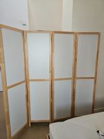 Raumteiler Massivholz weiss 4-teilig - 2 magnetische Flächen