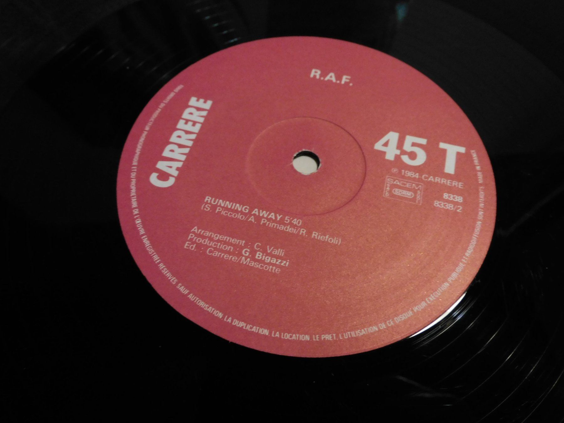 Vinyles: LP Schallplatte  1984 - RAF - self control - LP – D'occasion à Sursee par 76 1