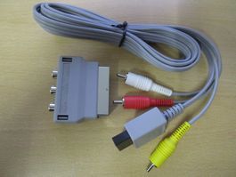 Nintendo Wii AV Scart Kabel + Scart Adapter Original Nintend