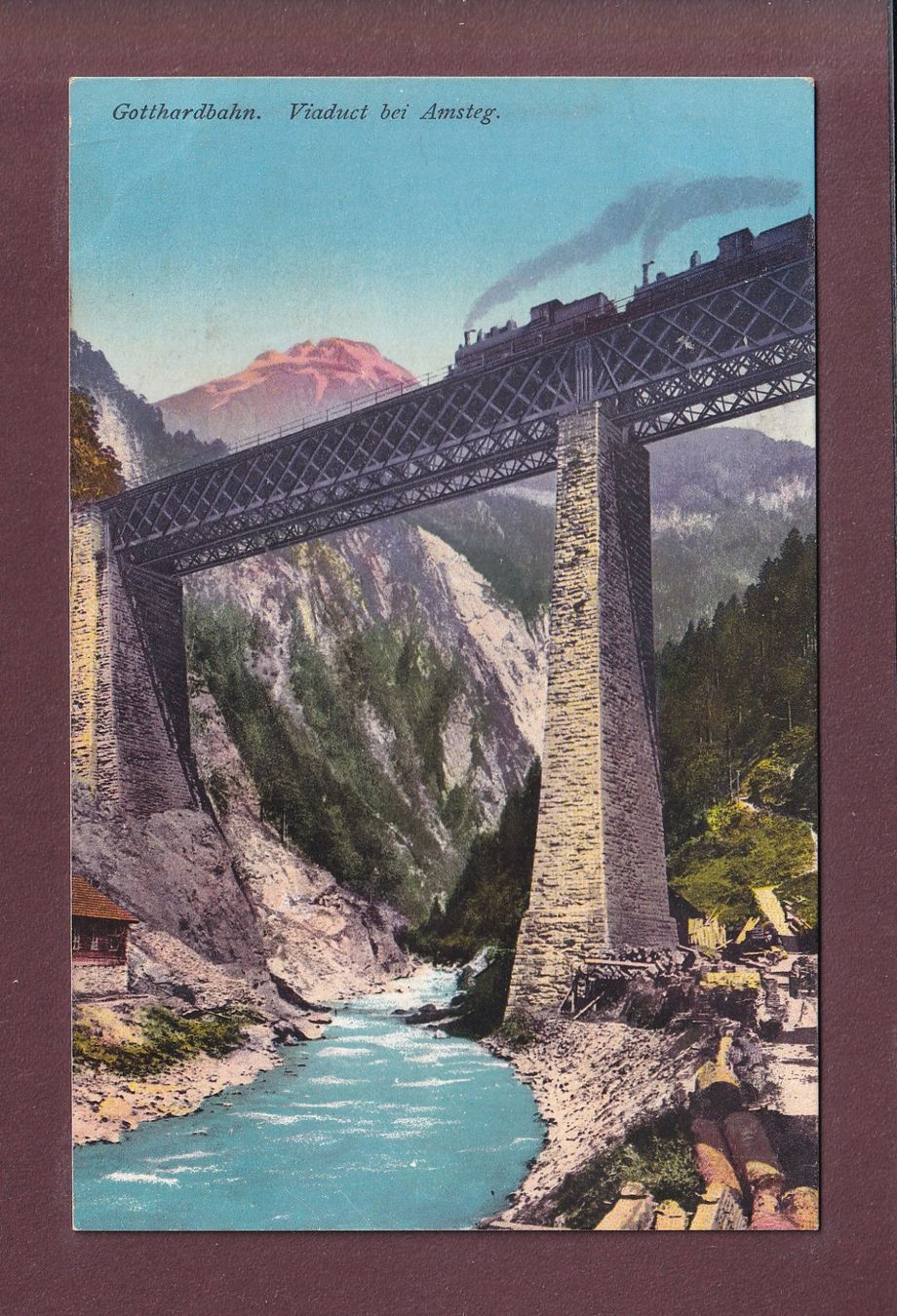 Ansichtskarten: Gotthardbahn - Viadukt bei AMSTEG - Zug – Gebraucht aus Pully von nicecards