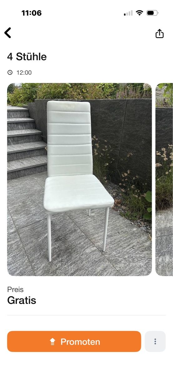 Stühle: 4 Stühle weiss Kunstleder – Gebraucht aus Berikon von Arturo2