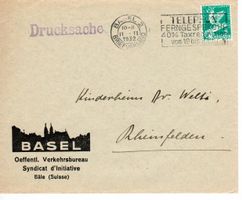 Brief, Oeffentl. Verkehrsbureau Basel 1932