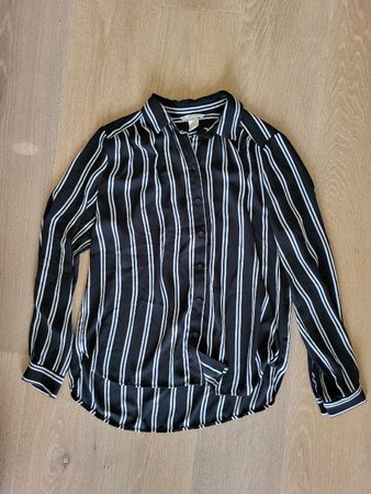 H&M Bluse Gr. 36 Schwarz/Weiss gestreift