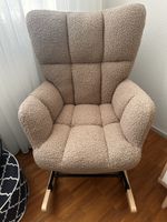Schaukelstuhl Teddy Stoff beige - neu