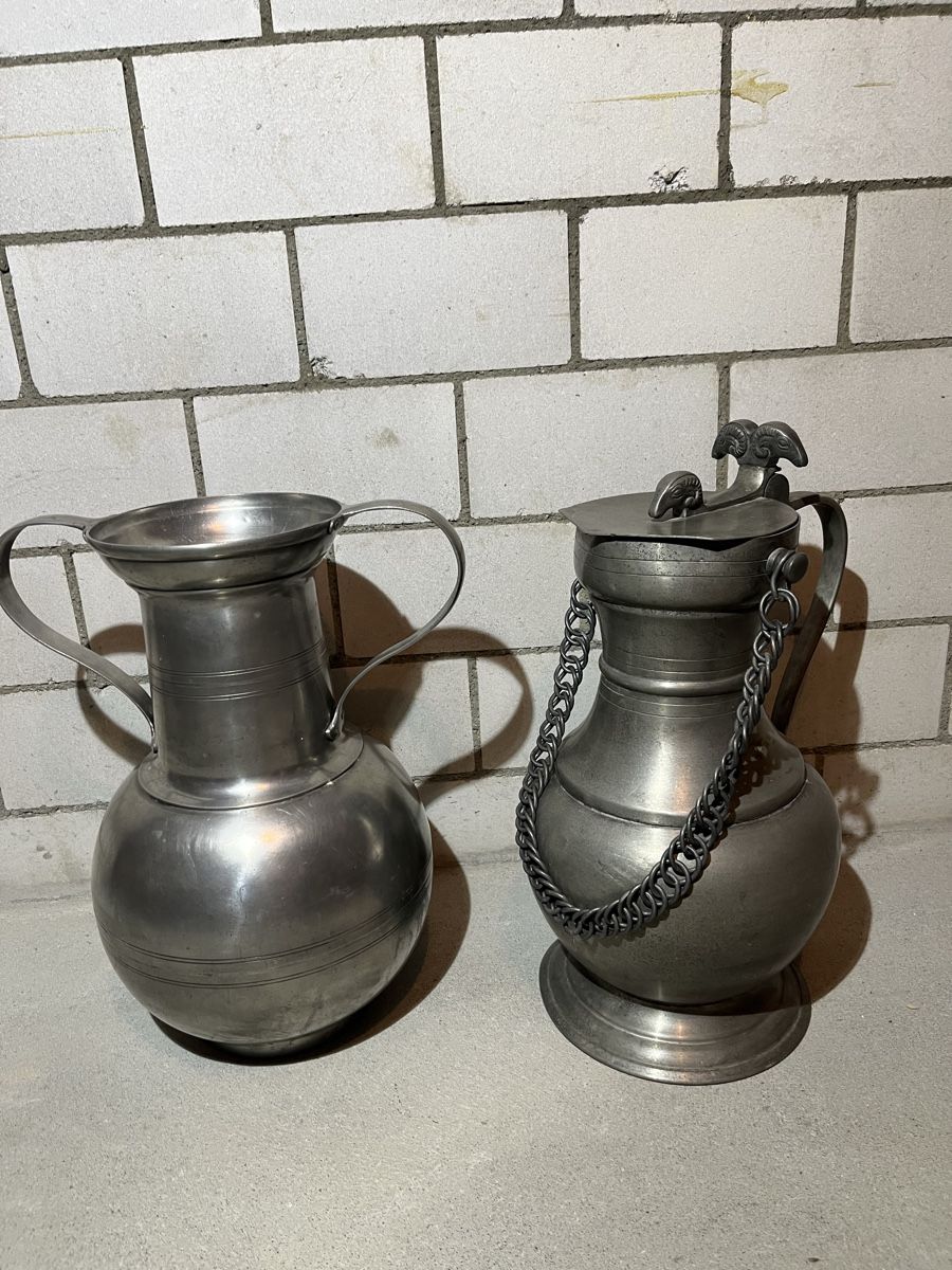 Karaffen: 2 x Grosse ZinnKanne/-Vase – Gebraucht aus Würenlos von KLG_3TBs 1
