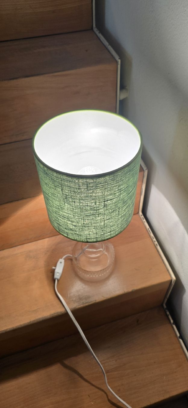 Lampes: Elegante Glaslampe mit grünem Schirm – D'occasion à Basel par Jcva 4