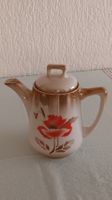 Kaffeekanne Porzellan - Mohnblumenmuster - H 17 cm - B 18 cm