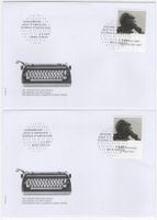 Max Frisch Marke mit TAB auf 2 illustrierten FDC's