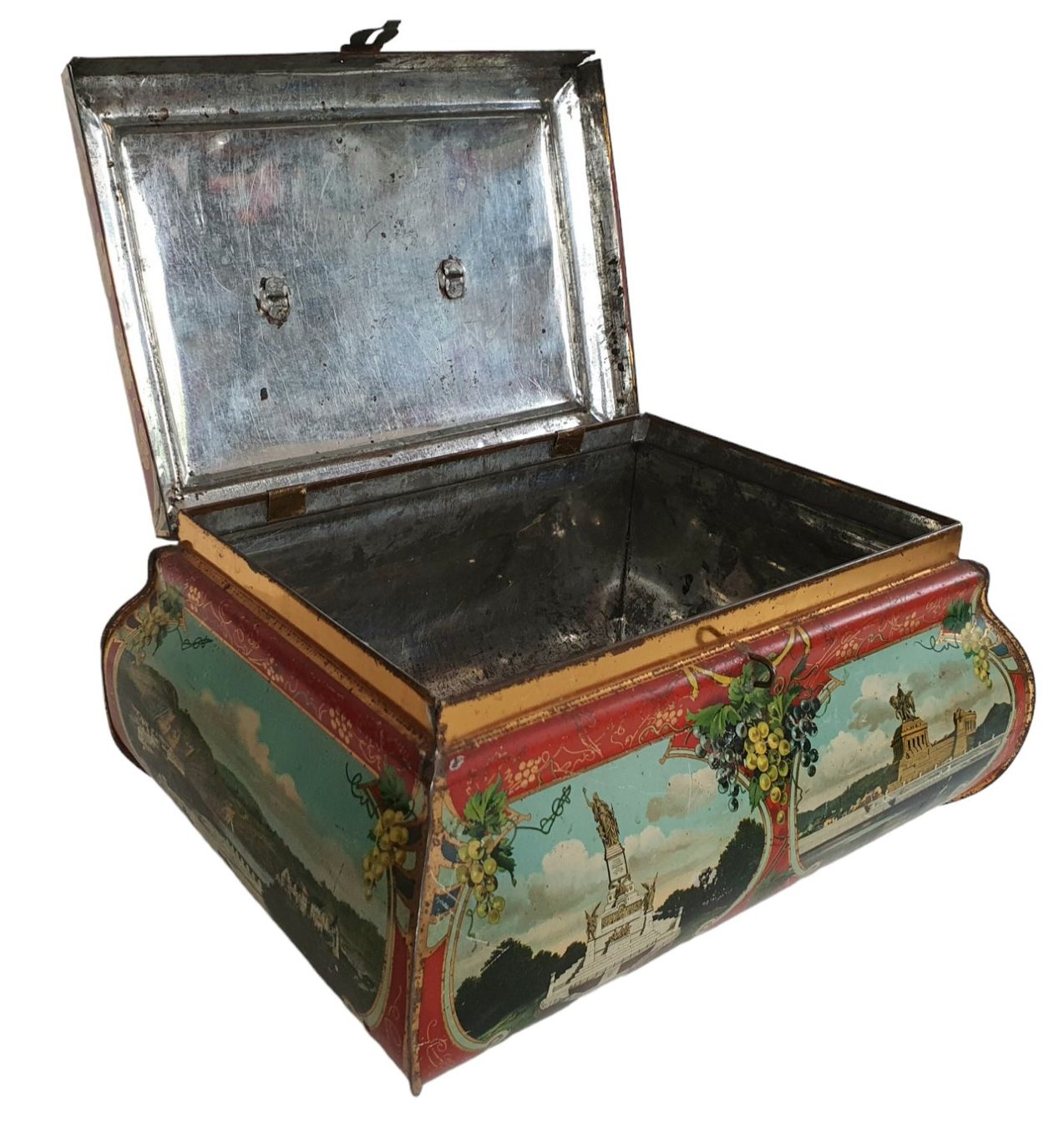 Barattoli: grosse, antike Biscuit Blechdose ca.1910 – Usato da Flawil venduto da JaguarXJSHE 5