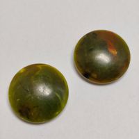 Vintage Clips Ohrringe Olive Grün Bakelit Optik #Z1
