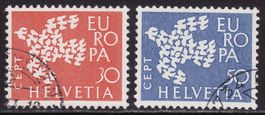 Satz SBK-Nr. 379-380 (Europa 1961) gestempelt