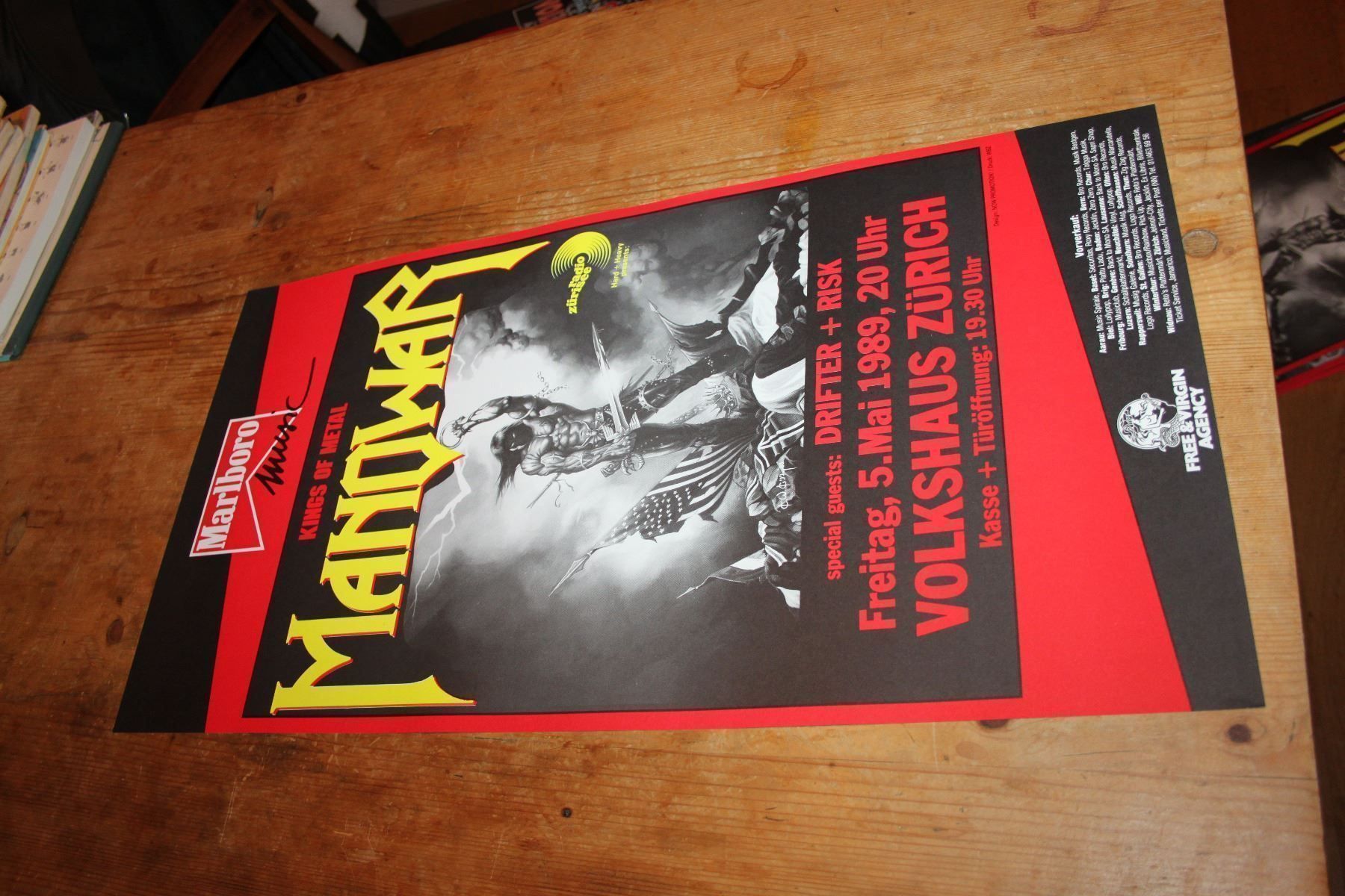 Schallplatten: MANOWAR drifter CONCERT ORGINAL PLAKAT 1989 – Gebraucht aus Pfaffhausen von mono_rec 2