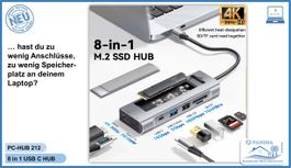 8-in-1-USB-C-HUB (Dockingstation) Typ PC-HUB-212