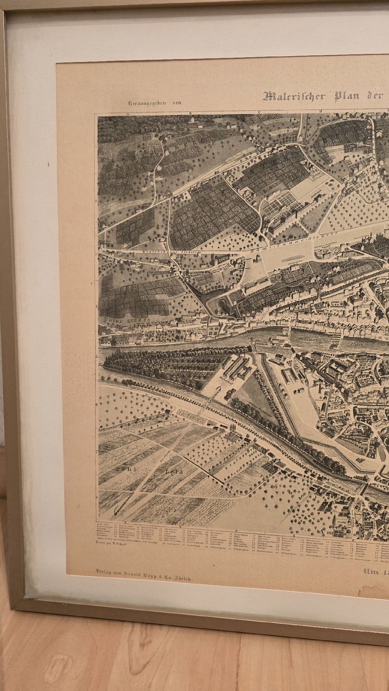 Foto & Immagini: Historische Stadtansicht gerahmt – Usato da Dielsdorf venduto da hallo1 2
