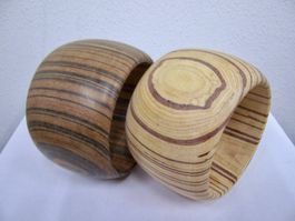 2 Armreifen aus Holz Armreif Bracelet en bois