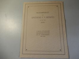 Neujahrsblatt Apotheke F. X. Münzel 1939 J. Mayer-Attenhofer