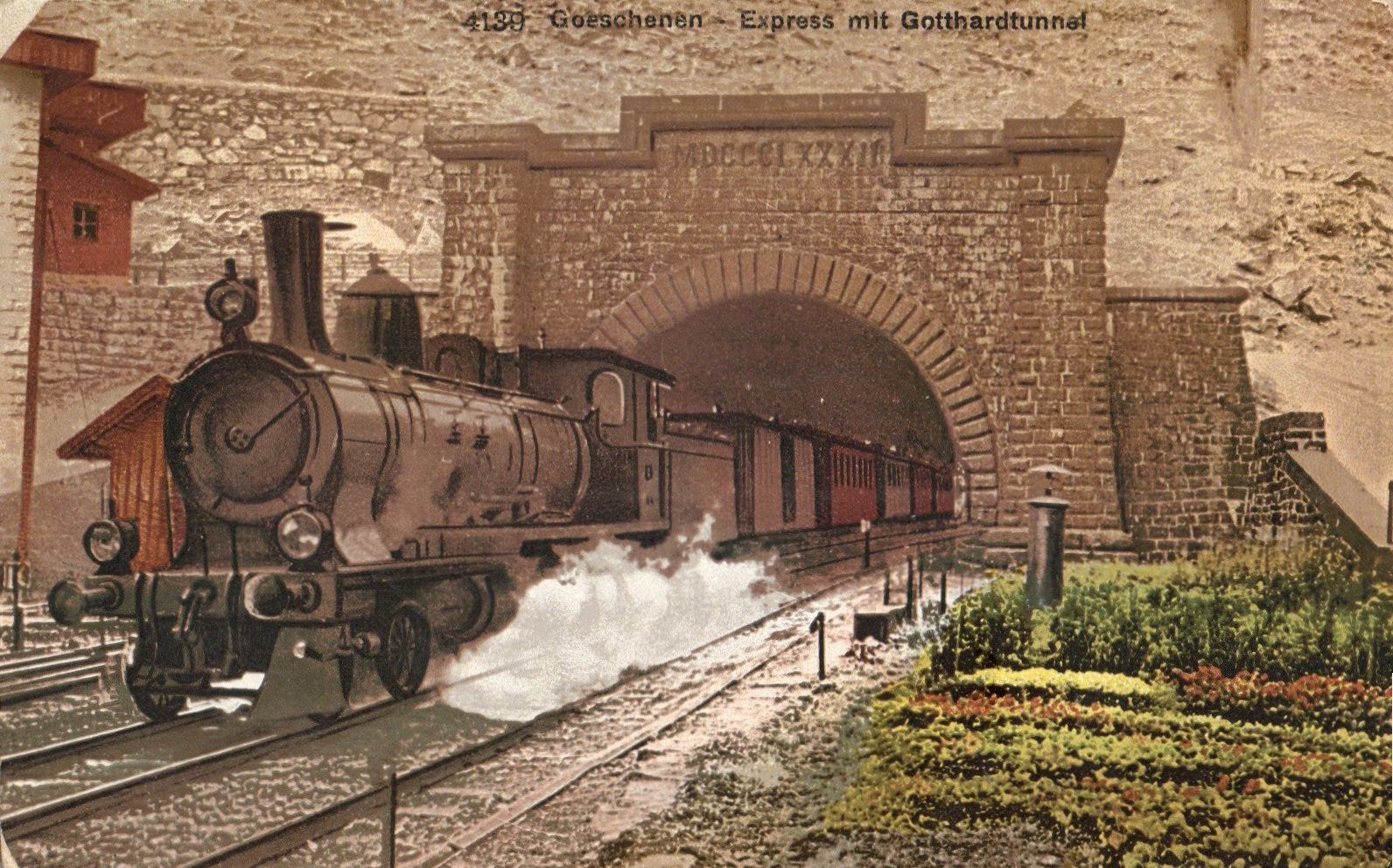 Cartoline postali: Göschenen - Express mit Gotthardtunnel – Nuovo (secondo la descrizione) da Melano venduto da pisonsdro