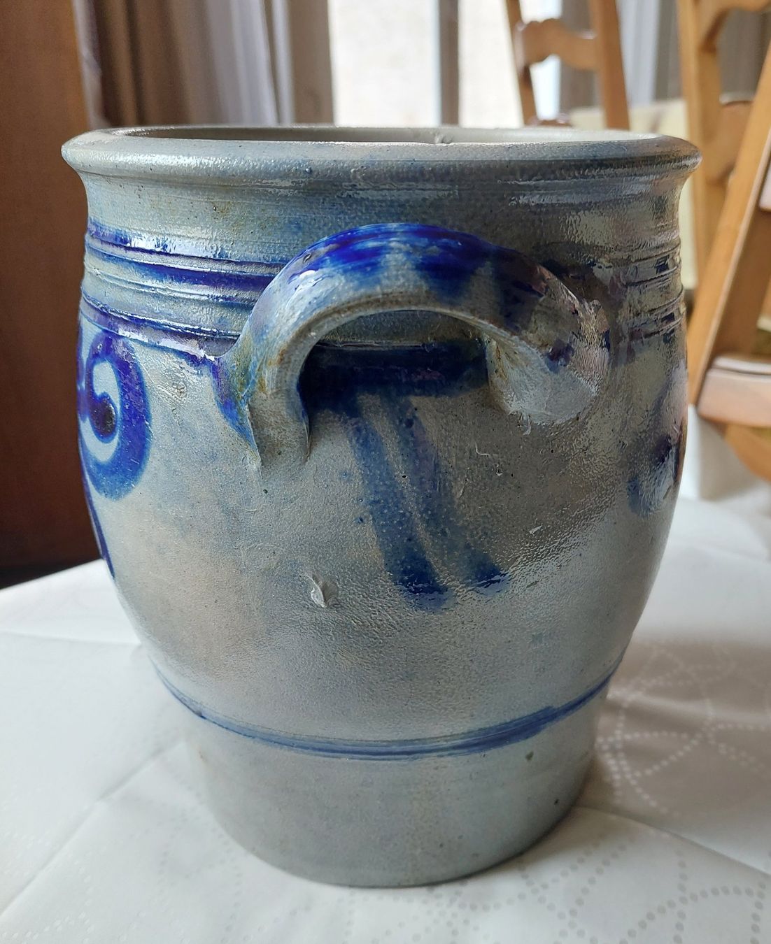 Toutes les décorations: Rustikale Vintage Tontopf ,mit blauem Dekor, ein Hingucker – D'occasion à Veltheim AG par fredy_richner 2