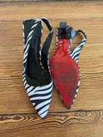 Slingpumps Zebra-Muster Grösse 40 gebraucht