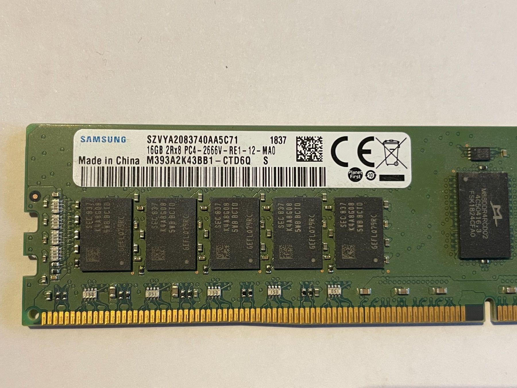 Samsung Memory / RAM: Samsung 16GB PC4-2666V ECC Server RAM – Gebraucht aus Schötz von tec_clc7 1