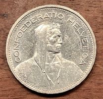 5 Franken Stück Jahrgang 1952 / SELTEN