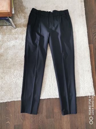 Oui Hose blau-schwarz, Gr. 36, Neuwertig, gummibund