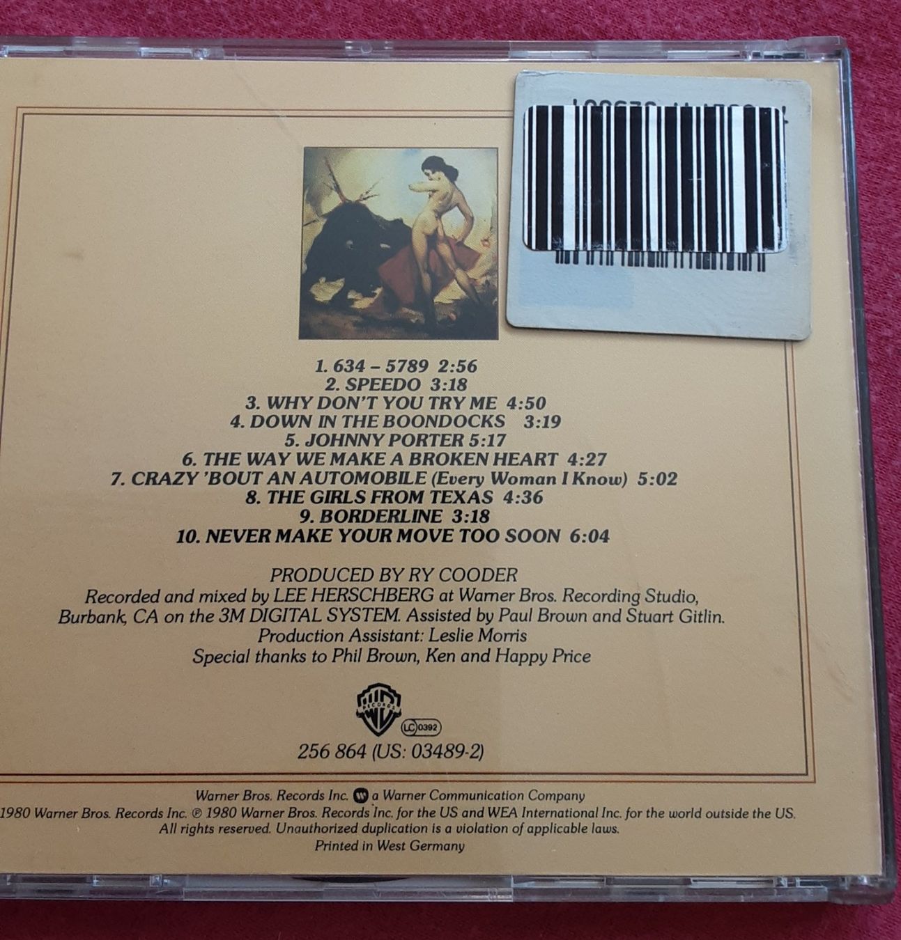 CD: Ry Cooder - Borderline CD Album -Target cd/dj – Usato da Bremgarten AG venduto da musiccollector 1