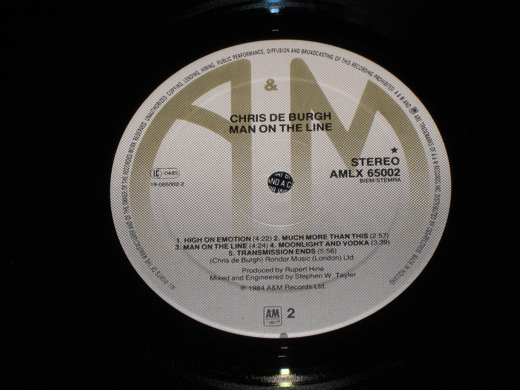 Dischi in vinile: LP - CHRIS DE BURGH - MAN ON THE LINE – Usato da Steckborn venduto da Quo7 2