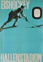 EISHOCKEY HALLENSTADION ZUERICH ZSC c.1950 Original Plakat
