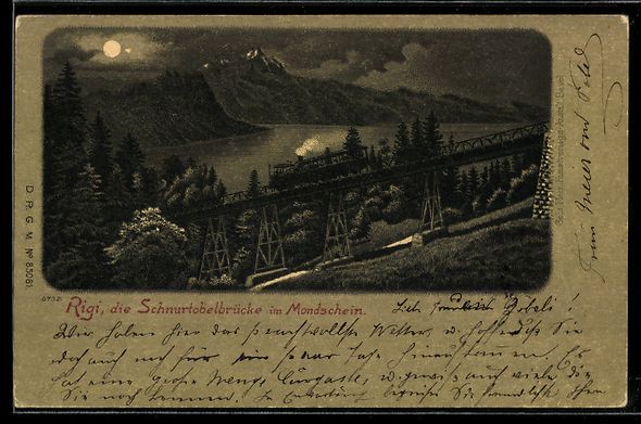 Cartes postales: Litho Rigibahn, Bergbahn auf der Schnurt – D'occasion à Berlin par bartko-reher