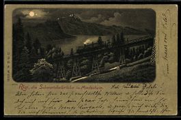 Litho Rigibahn, Bergbahn auf der Schnurt