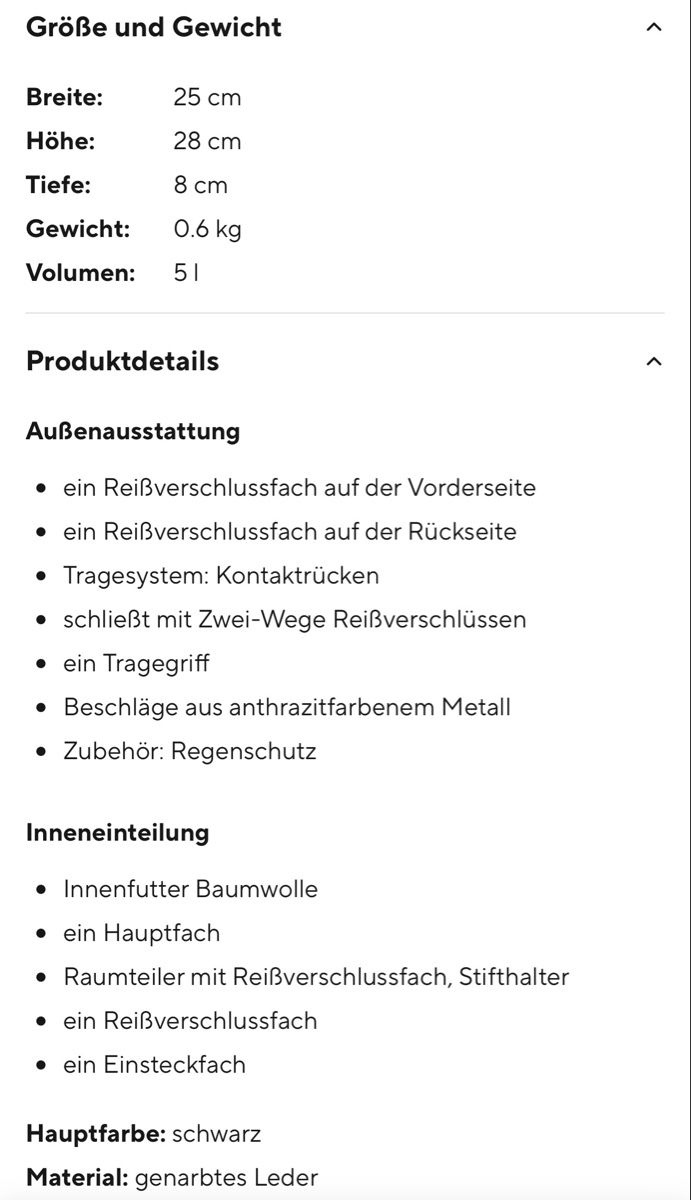 Rucksäcke: Lederrucksack schwarz Spikes&Sparrow – Gebraucht aus Wynigen von KaZu79 5