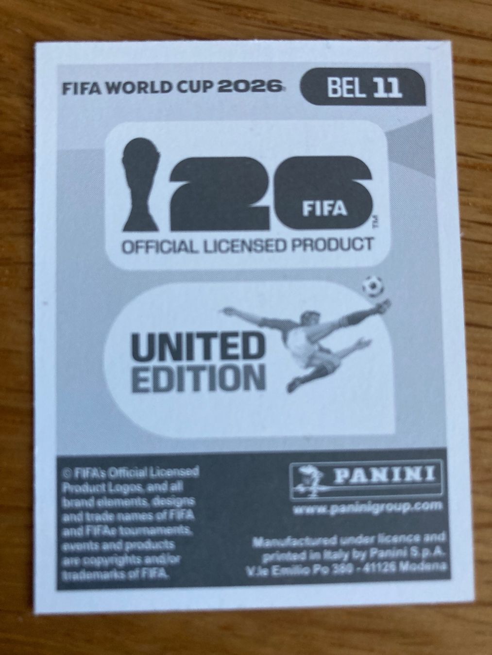 Panini Cartes à collectionner: WM Sticker BEL 11 – Neuf (Voir description) à Winterthur par Whitefish 1