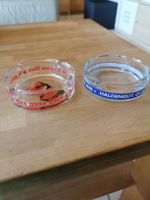 2 Aschenbecher Löwenbräu und Haldengut Glas gebraucht