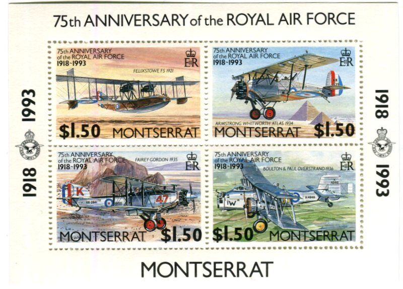 Alle Briefmarken: Block "Flugzeuge". Montserrat. – Neu und originalverpackt aus Basel von Butsch5