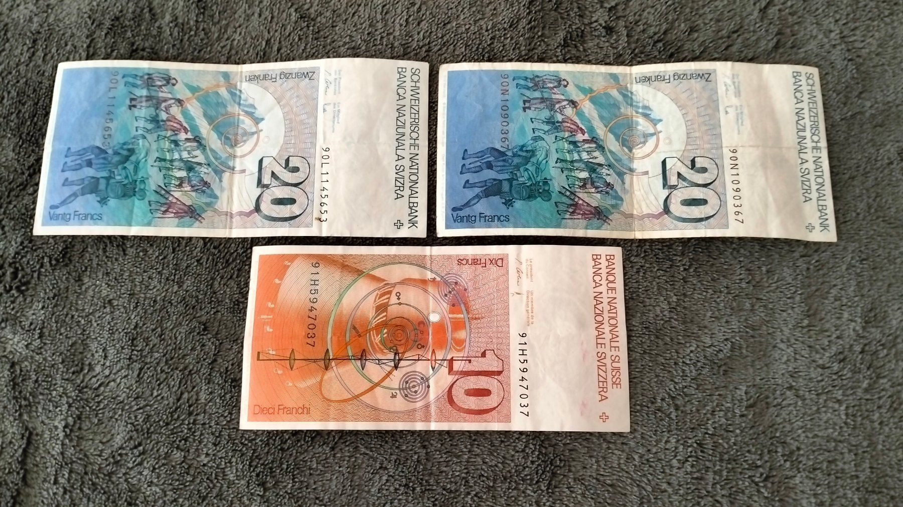 Banknoten: Fr.10.- + 20.- Banknoten Schweiz – Gebraucht aus Neuendorf von Winter02 1