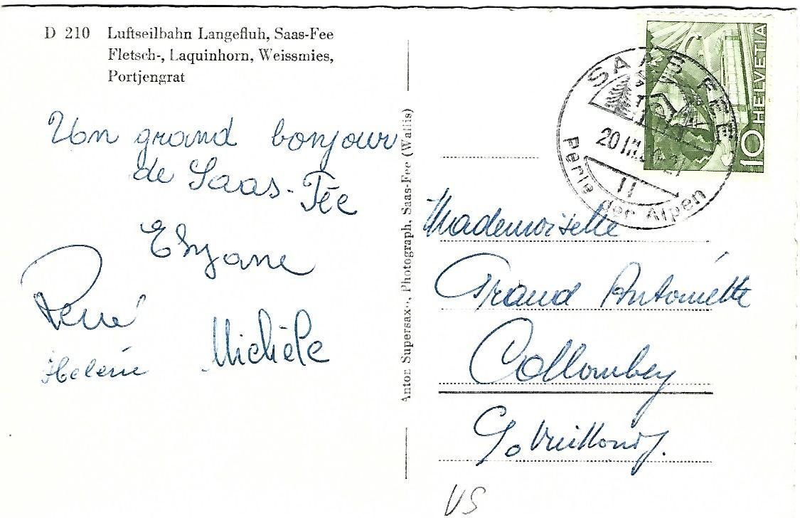 Cartes postales: Luftseilbahn Saas Fee – D'occasion à Wetzikon ZH par Brulu100 1
