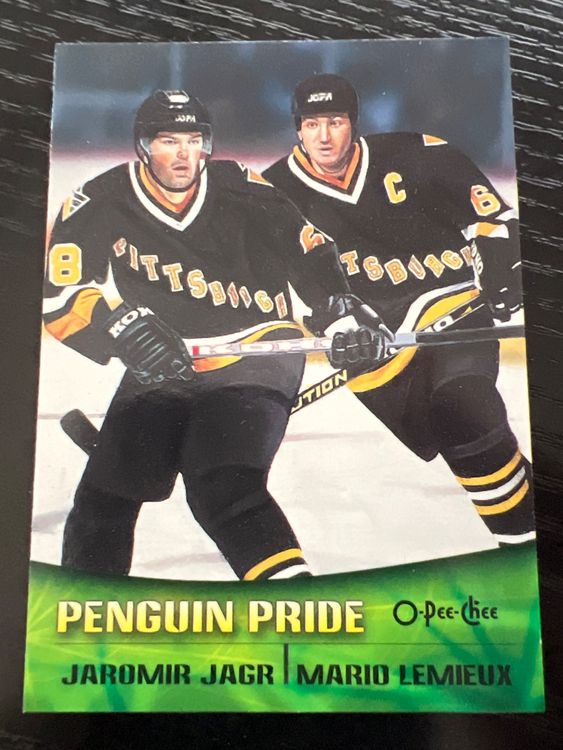 Carte Sportive 1997-98 Donruss Line 2 Line Gold #16 Jaromir Jagr - Pittsburgh Penguins - PSA 9
