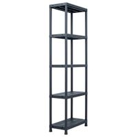 vidaXL Lagerregal Schwarz 125 kg 60 x 30 x 180 cm Kunststoff