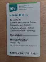 Rigi Tageskarte Wert 84.- CHF