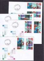 Zusammenhängend 4 FDC Z132 - Z139 ET Neuchâtel 12.3.2002