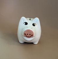 Sparschweinchen aus Porzellan, weiss
