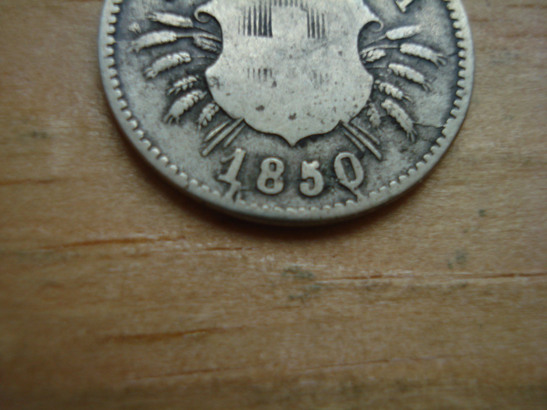 Tutti le monete: (B5) 5 rappen 1850  oMz – Usato da Erlach venduto da Net-Coins 1