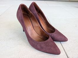 Burgundy Suede Pumps