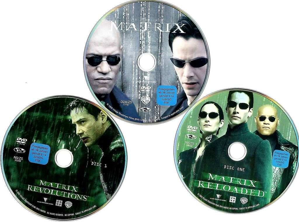 Alle DVDs: Matrix-Trilogie DVD - ohne DVD-Hülle – Gebraucht aus Dörflingen von Super-Bob