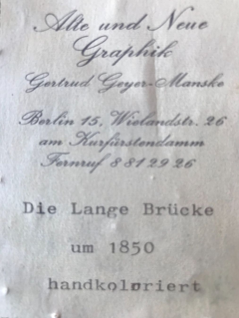 Grafiken & Lithographien: Lithographie/ Lithografie/ Litografia BERLIN – Gebraucht aus Fribourg von SD1910 7