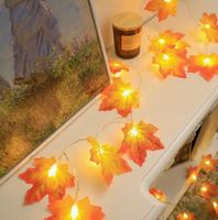 Herbstblätter LED Lichterkette / DEKO 2m / 10 LED's