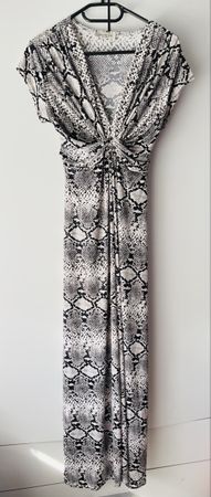 Maxikleid Schlangenmuster schwarz weiss guter Zustand